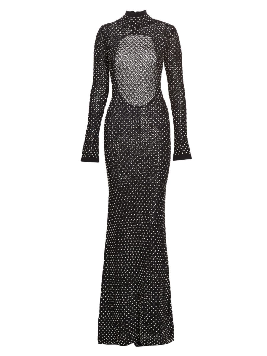 Crystal Embroidered Knit Gown | Saks Fifth Avenue
