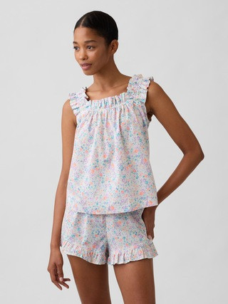 Ruffle Poplin PJ Top | Gap Factory