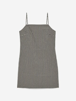 Minikleid mit Vichykaro – Dunkelblau/Beige – ARKET DE | Arket EU