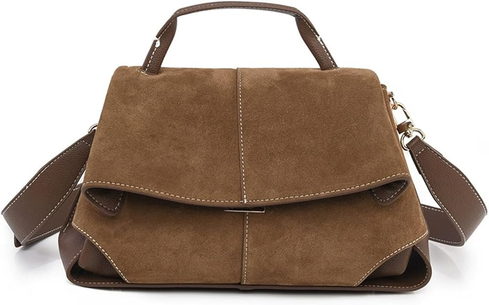 Women's Leather Handbag, Top Handle Satchel, Shoulder Crossbody Bag with Adjustable Strap | Amazon (US)