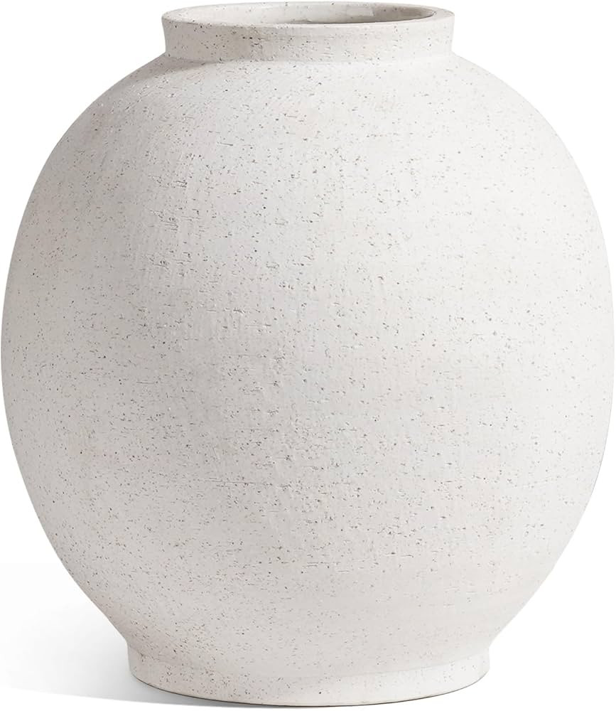 LE TAUCI Ceramic Rustic Vase, 10.8 Inch Minimalist Flower Vase, Farmhouse Tall Vase for Table, Li... | Amazon (US)