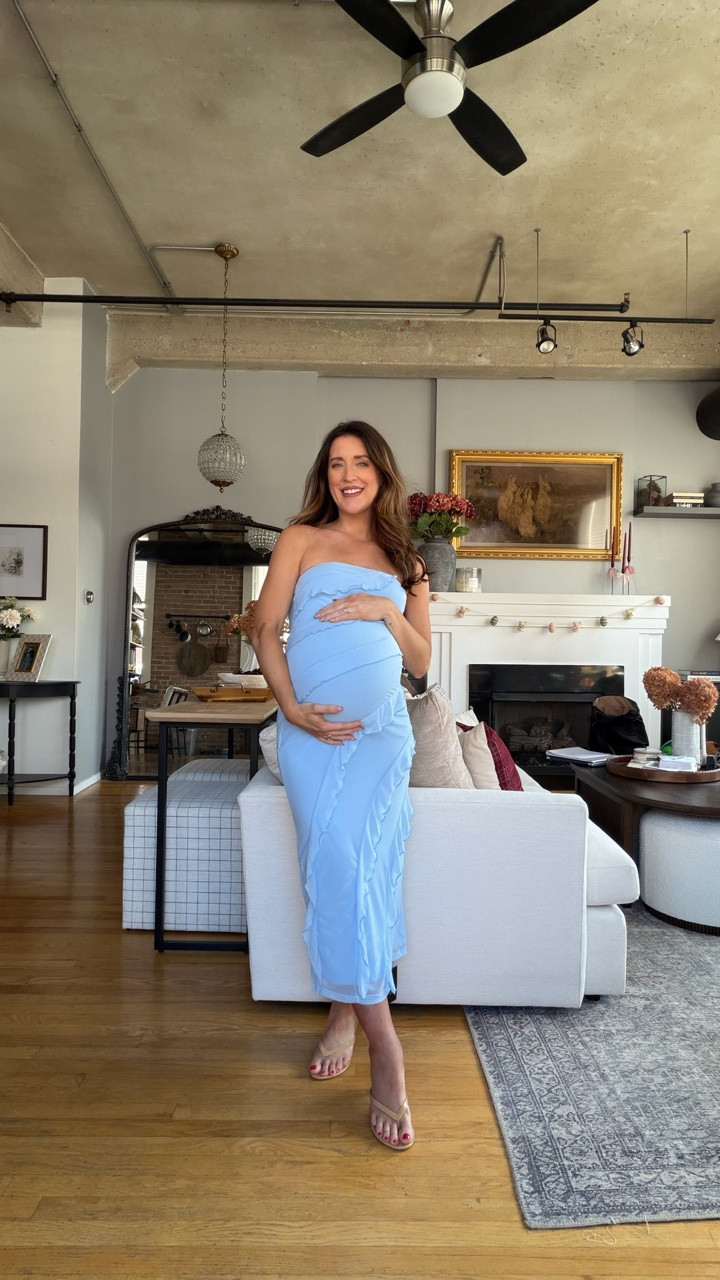 Strapless ruffled midi dress from Amazon that’s bump friendly and perfect for a baby boy shower 

#LTKBaby #LTKootd #LTKBump