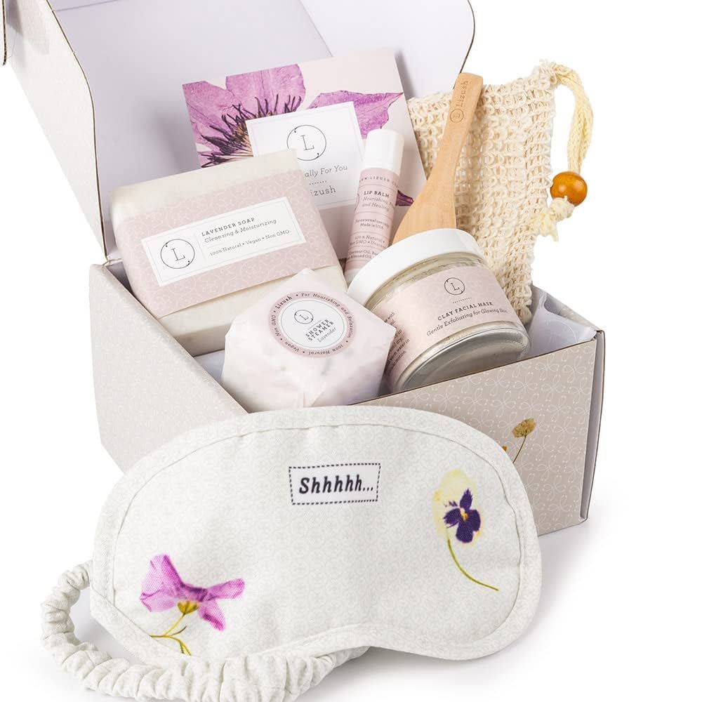 Lizush Bath Gift Set - Pampering Box with Spa Items - Handmade Relaxation Gifts for Women - Complete | Amazon (US)