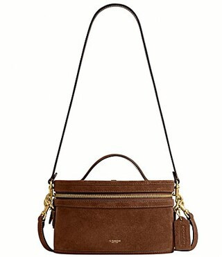 COACH Suede Top Handle Trail Bag - Warm Brown | Dillard's