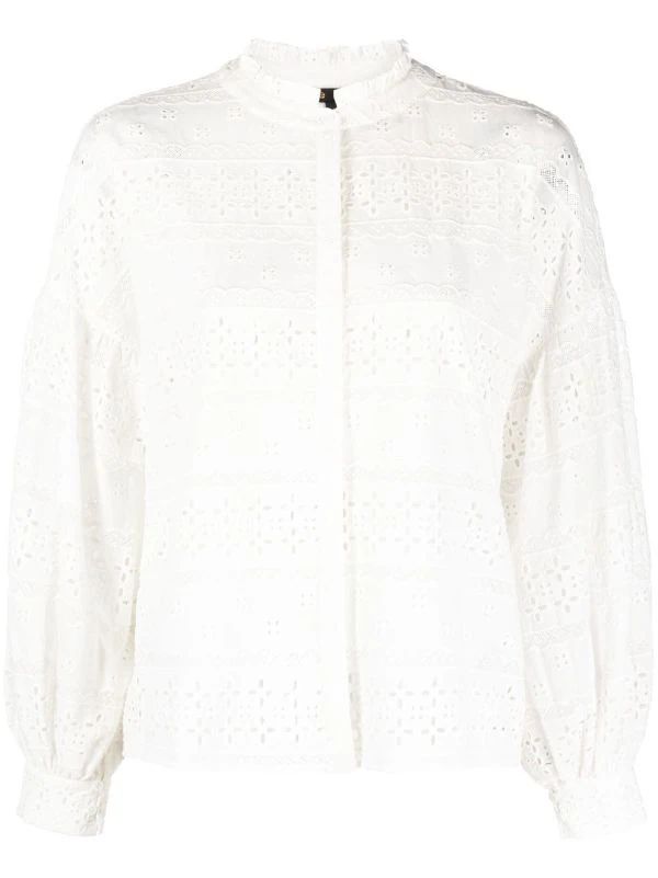 broderie anglaise long-sleeved blouse | Farfetch Global