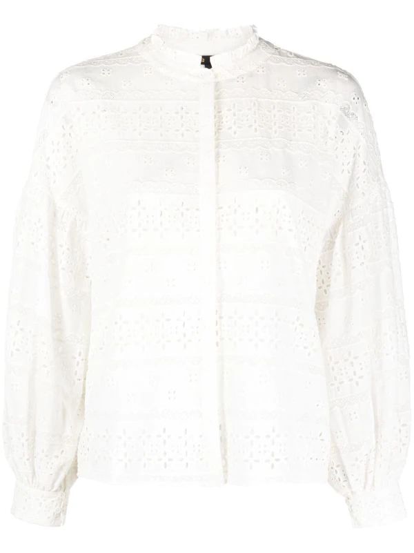 broderie anglaise long-sleeved blouse | Farfetch Global