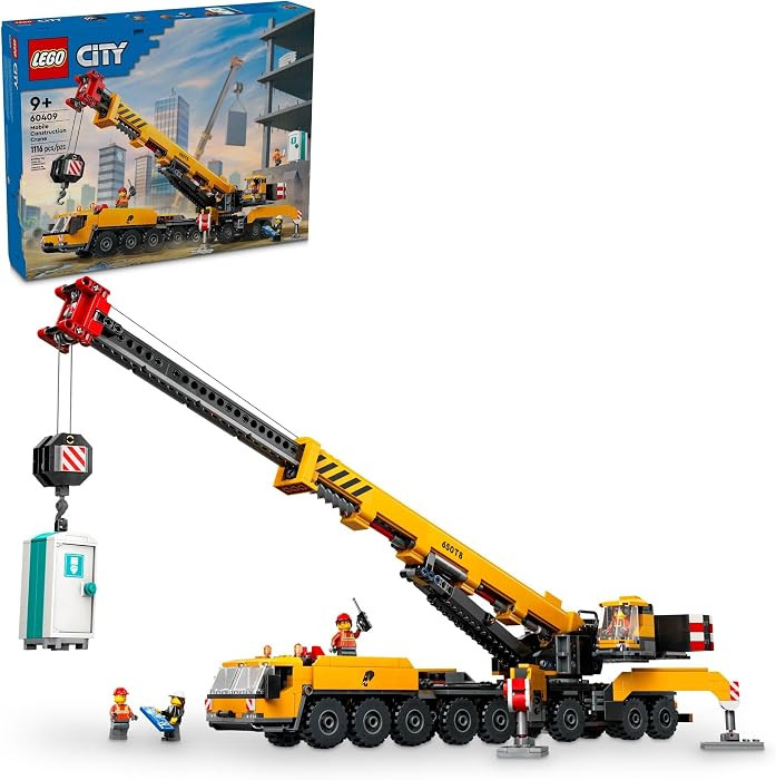 LEGO City Yellow Mobile Construction Crane Toy Set for Boys and Girls, Long Extendable Boom and 4... | Amazon (CA)