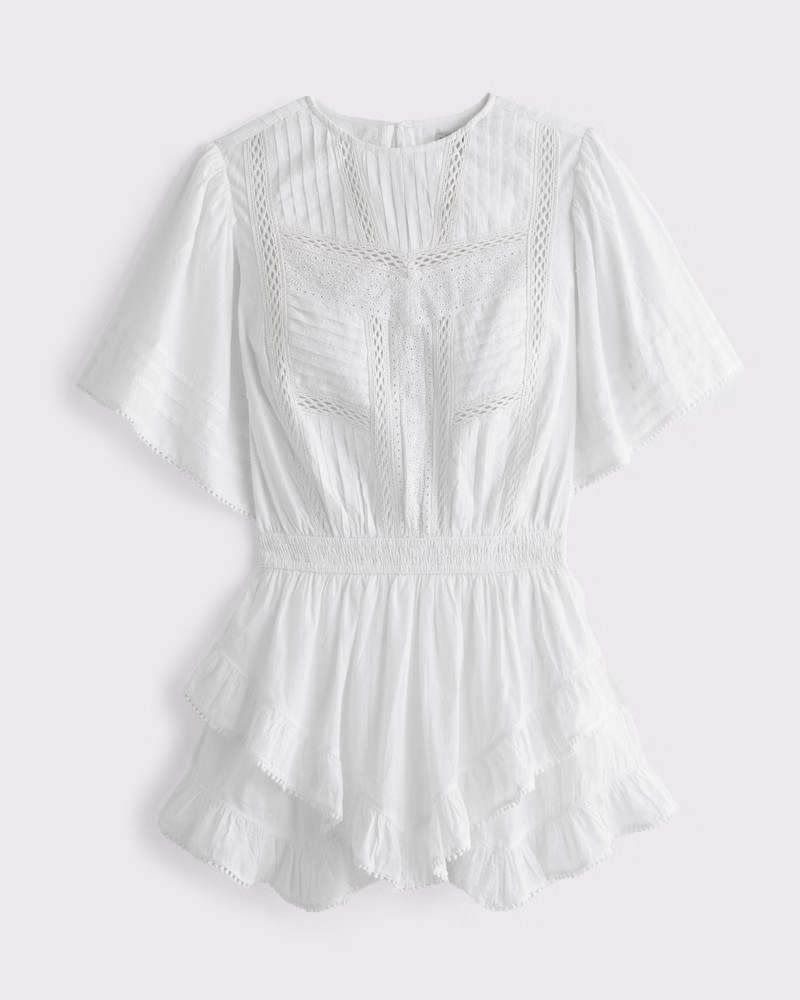 Abercrombie & Fitch Women's Short-Sleeve Easy Waist Ruffle Skort in White - Size XS PETITE | Abercrombie & Fitch (US)