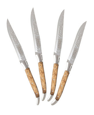 French Home Laguiole Connoisseur Olivewood Handle BBQ Steak Knives, Set of 4 - Macy's | Macy's