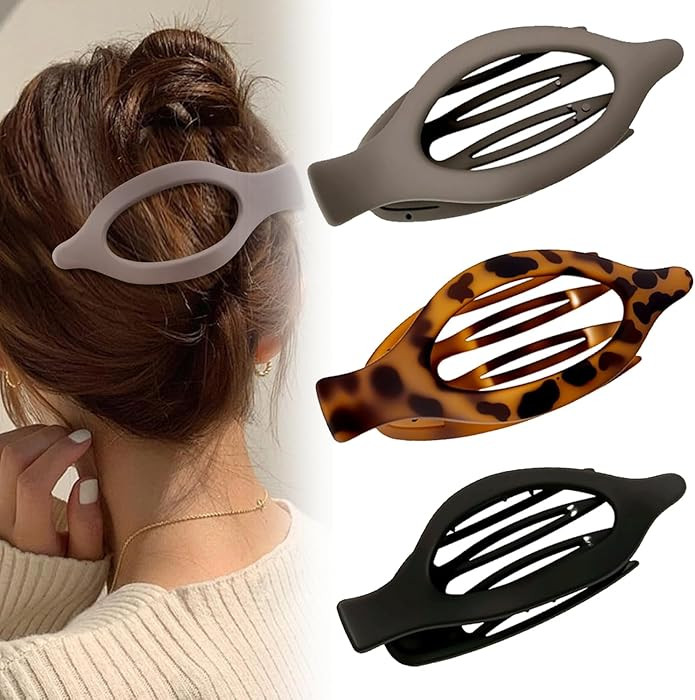 Flat Hair Clips for Women, Flat Claw Clips & Duckbill Hair Clips for Thick or Thin Hair, No-Slip ... | Amazon (US)
