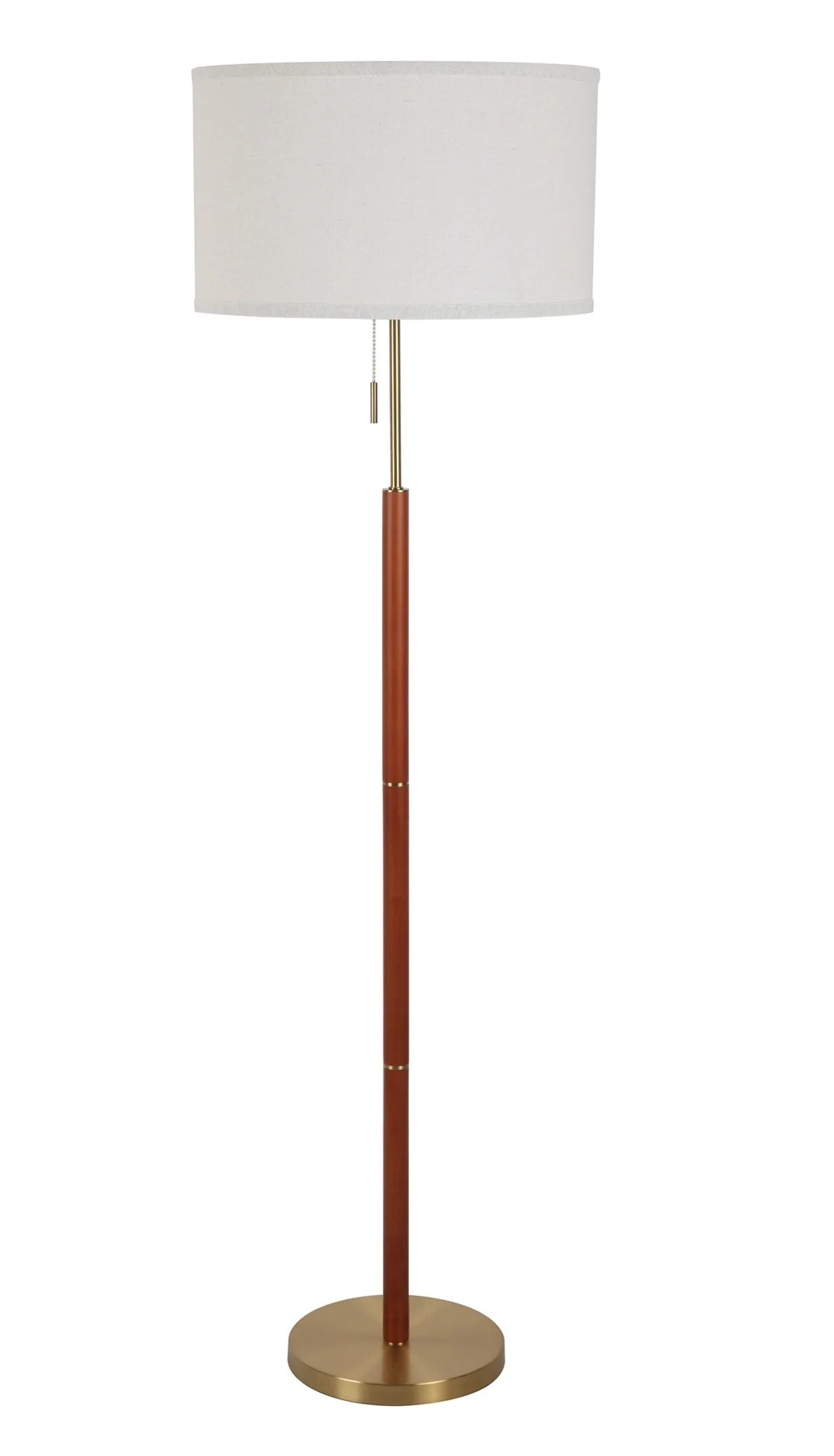 Simplee Adesso Wood and Brass 58"H Walnut Finish Floor Lamp with Pull Chain, Transitional, Adult ... | Walmart (US)