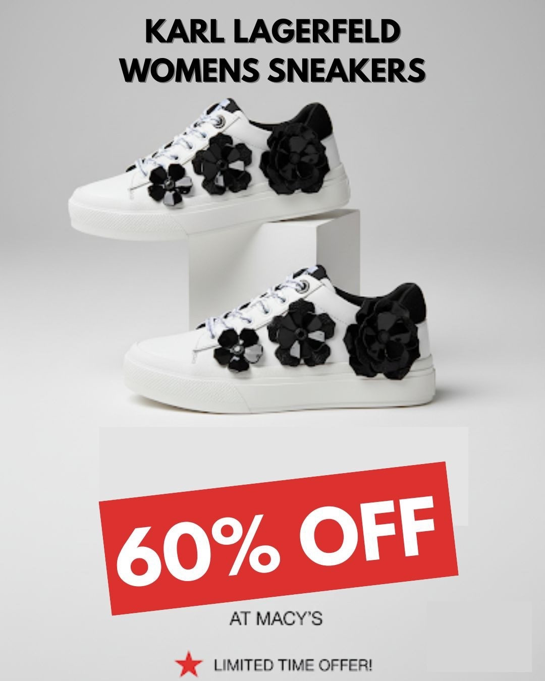 MACY’S Cyber SALE‼️ 60% off Karl Lagerfeld Sneakers!! I get so many compliments when I wear these!!Sold in Gold and White Flowers - You Pick 🎁 
Sneakers - Athleisure - WorkOut - Fitness- Gift 🎁 

#LTKSaleAlert #LTKActive #LTKCyberWeek