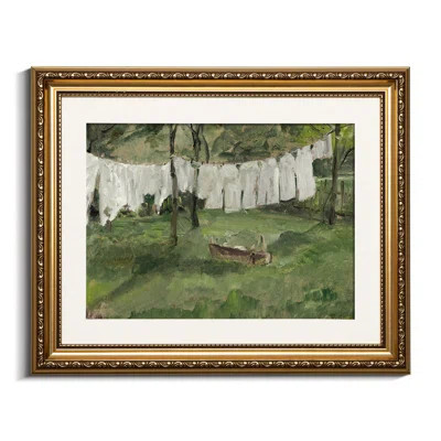 Gold Framed Canvas Wall Art for Living Room,Vintage Laundry Room Art Print, Antique Oil Painting, Country Landscape Vintage Wall Art Canvas,For Living | Wayfair North America
