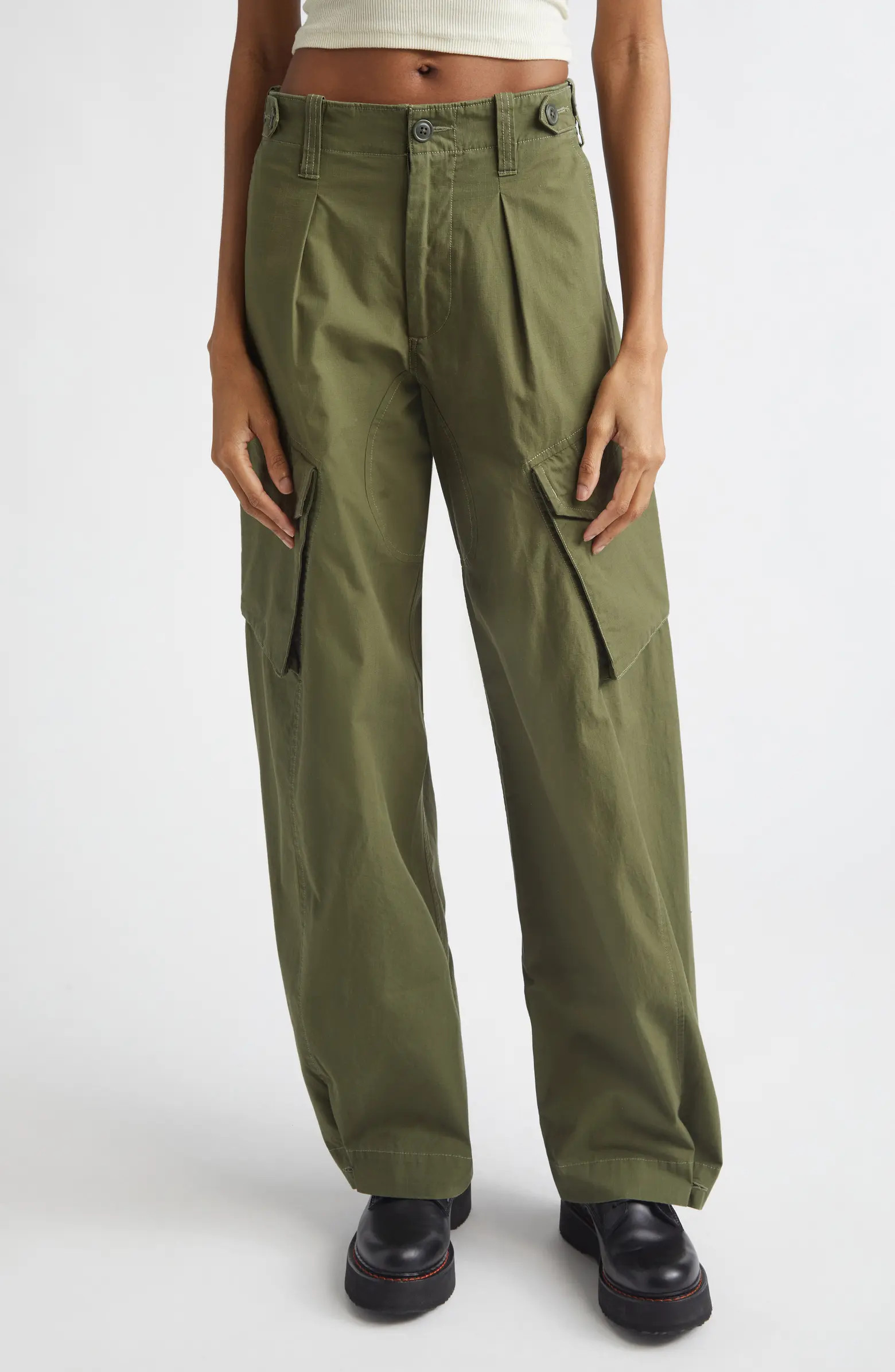 Pleated Barrel Leg Cargo Pants | Nordstrom
