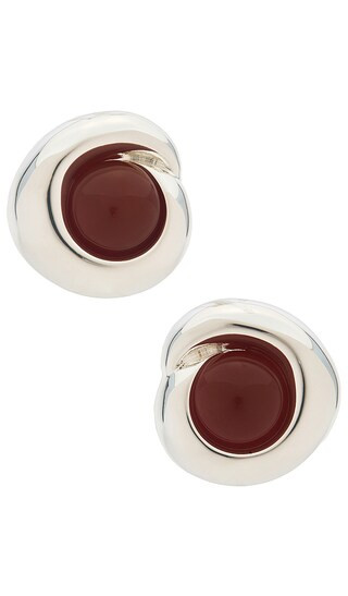 Agnes Earrings in Silver & Red | Revolve Clothing (Global)