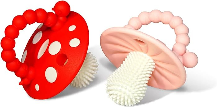 RaZbaby Soft Silicone Infant & Baby 3M+ Teether Toy Massaging Bristles Teething Relief Pacifier -... | Amazon (US)