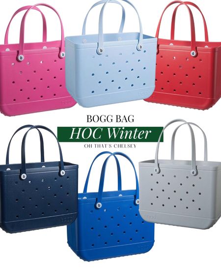 Bogg Bag in what looks like HOC Winter colors. Really hoping the top middle is an ice blue color  