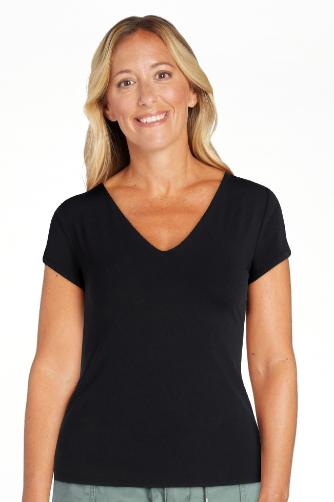 Scoop Women's and Women's Plus Ultimate Refined Contour V Neck Tee, Sizes XS-4X | Walmart (US)