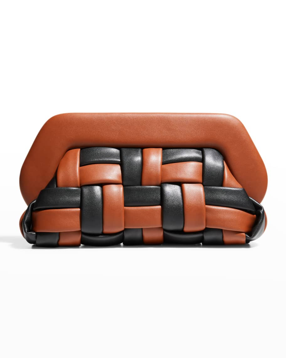 THEMOIRE Bios Woven Vegan Leather Clutch Bag | Neiman Marcus