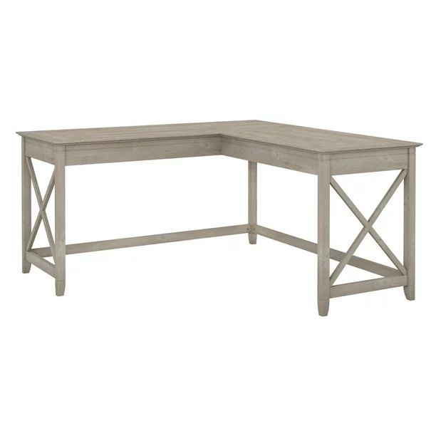 Bush Furniture Key West 60W L Shaped Desk, Washed Gray | Walmart (US)