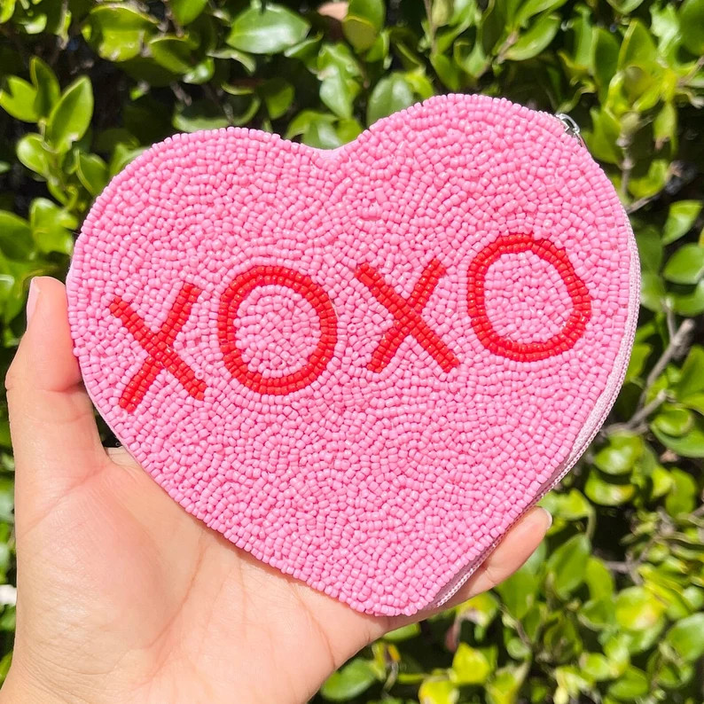 Valentines Day Purse, Beaded Coin Purse, Candy Heart Purse, Valentines Day Gifts for Her, Heart B... | Etsy (US)
