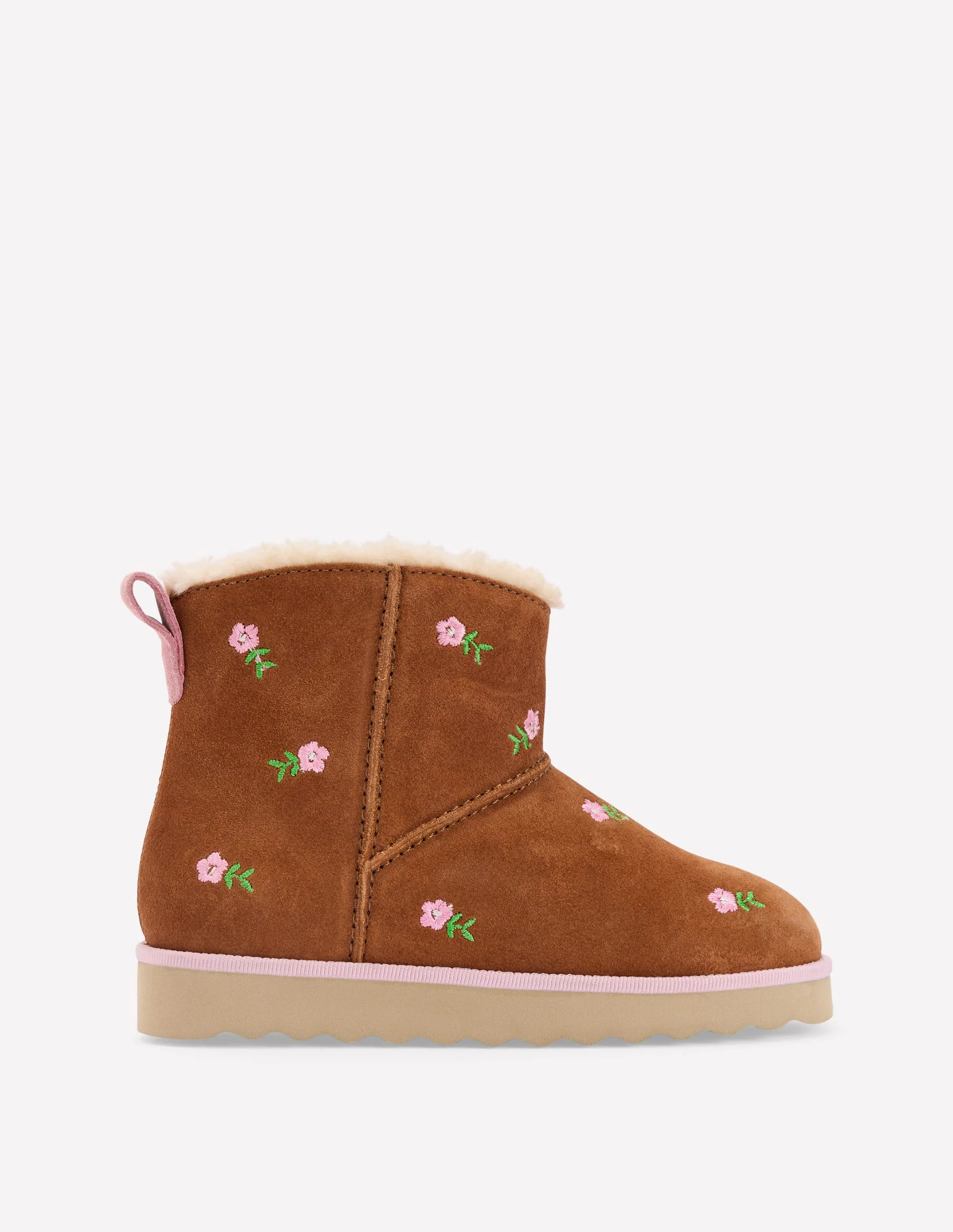 Embroidered Cosy Boots-Embroidered Tan | Boden (US)