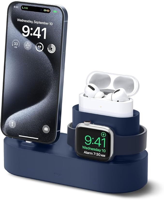 elago 3 in 1 Charging Station Compatible with Apple Watch Series 11/10/9/8/7/6/5/4/3/2/1/SE3/SE2/... | Amazon (US)