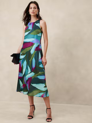 Satin Crepe Midi Dress | Banana Republic Factory