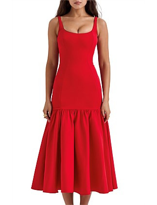 House Of Cb House Of Cb Amore Dropped Waist Midi Dress | David Jones | David Jones (Australia & New Zealand)