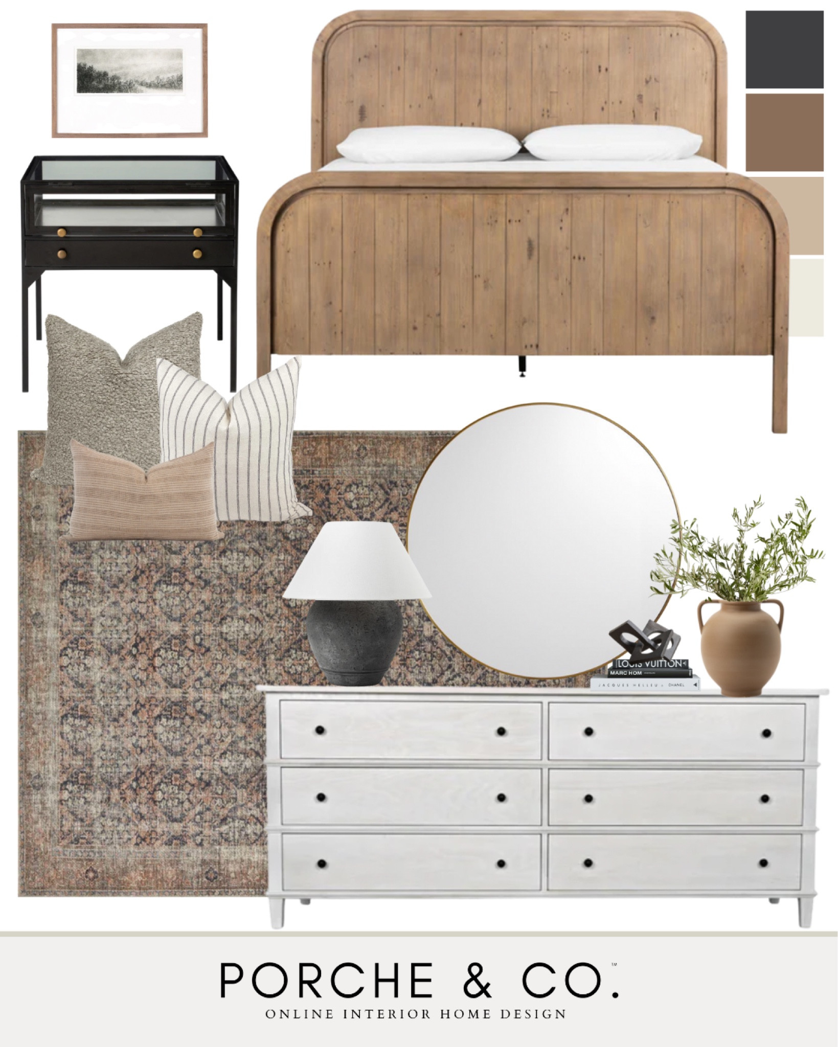 Master bedroom, bedroom inspo, bedroom mood board, master bedroom design, bedroom furniture, Loloi rug, dresser, nightstand #masterbedroom #moodboard 

#LTKSeasonal #LTKhome #LTKstyletip