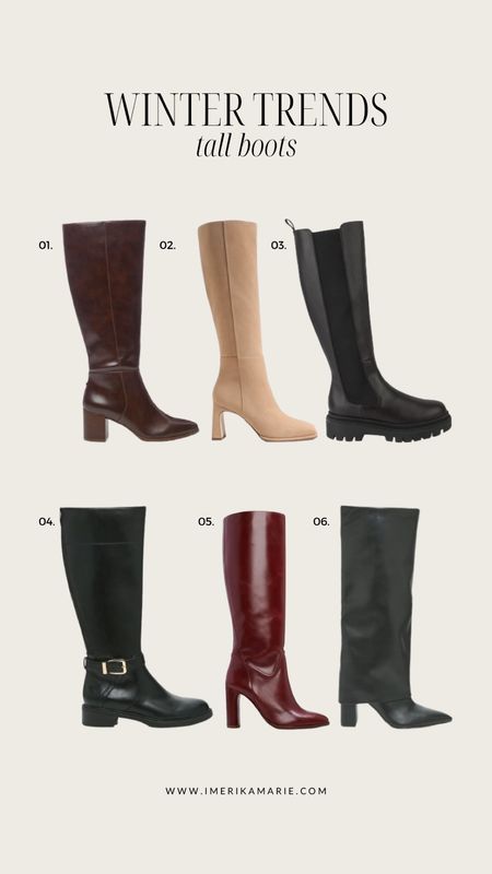 winter fashion trends: tall boots.

brown tall boots. black tall boots black riding boots. red tall boots. black tall chelsea boots

#LTKshoecrush #LTKstyletip #LTKSeasonal