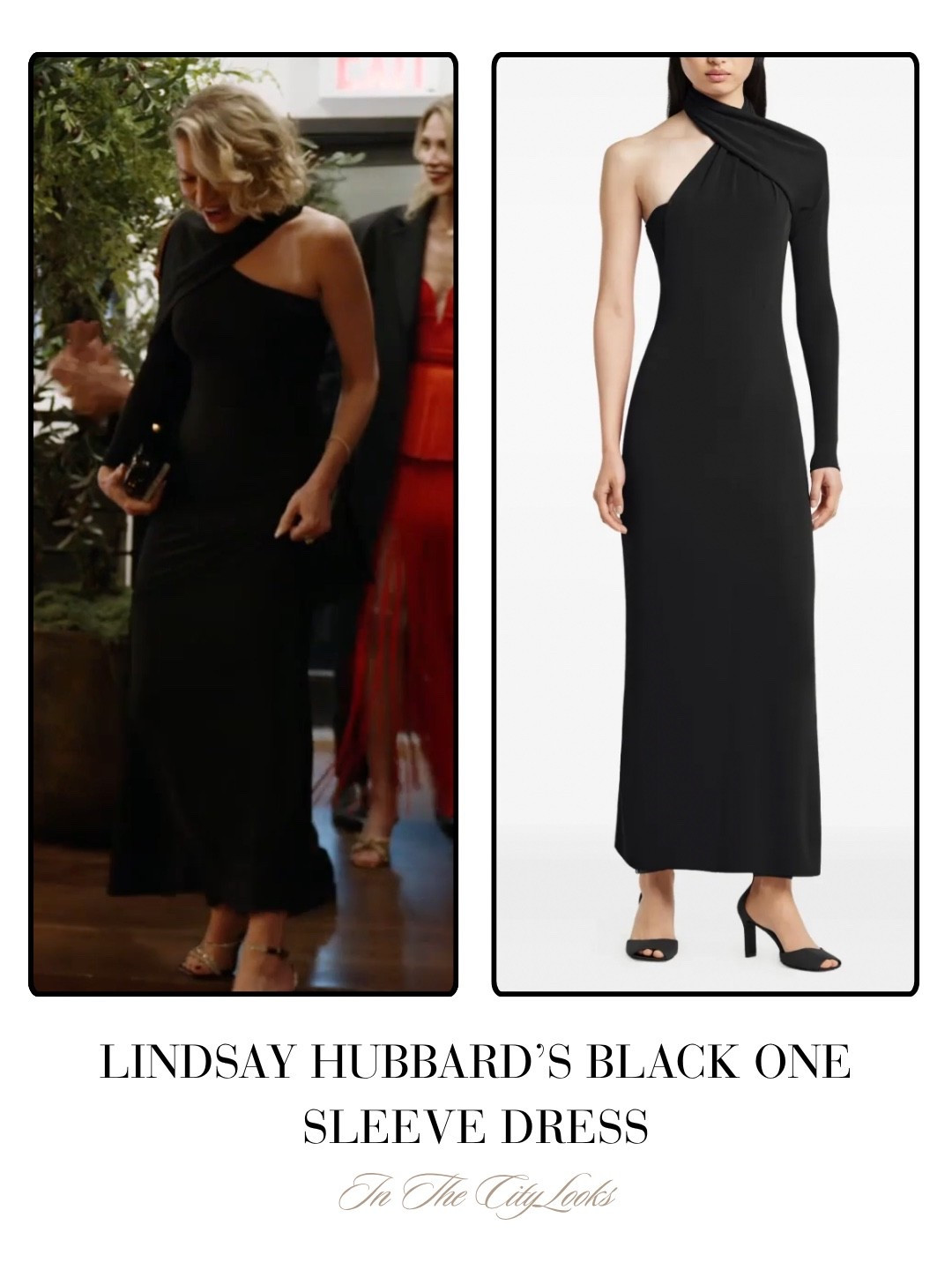 Lindsay Hubbard’s Black One Sleeve Dress