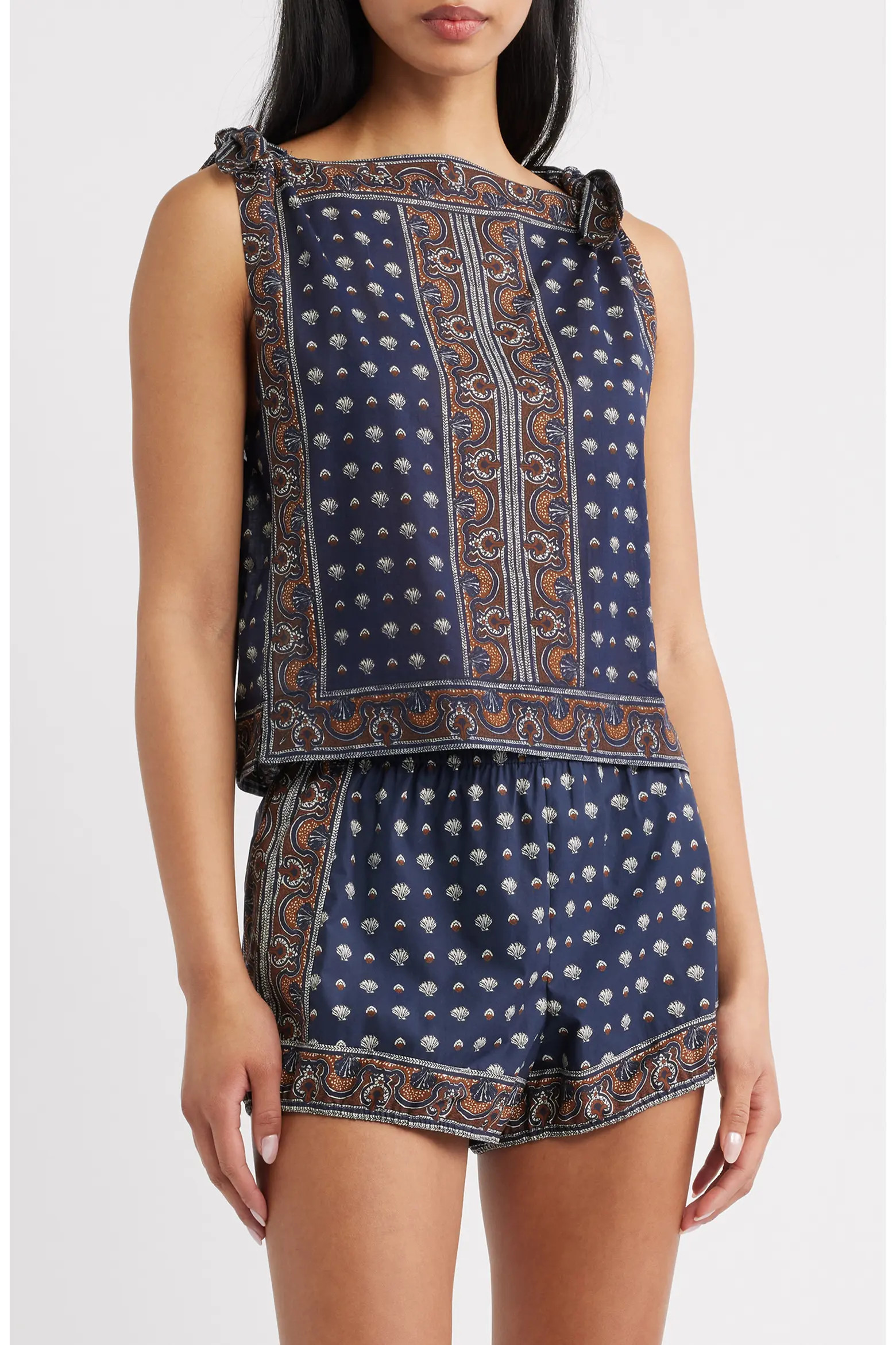 Amalia Print Tie Shoulder Sleeveless Top (Women) | Nordstrom | Nordstrom