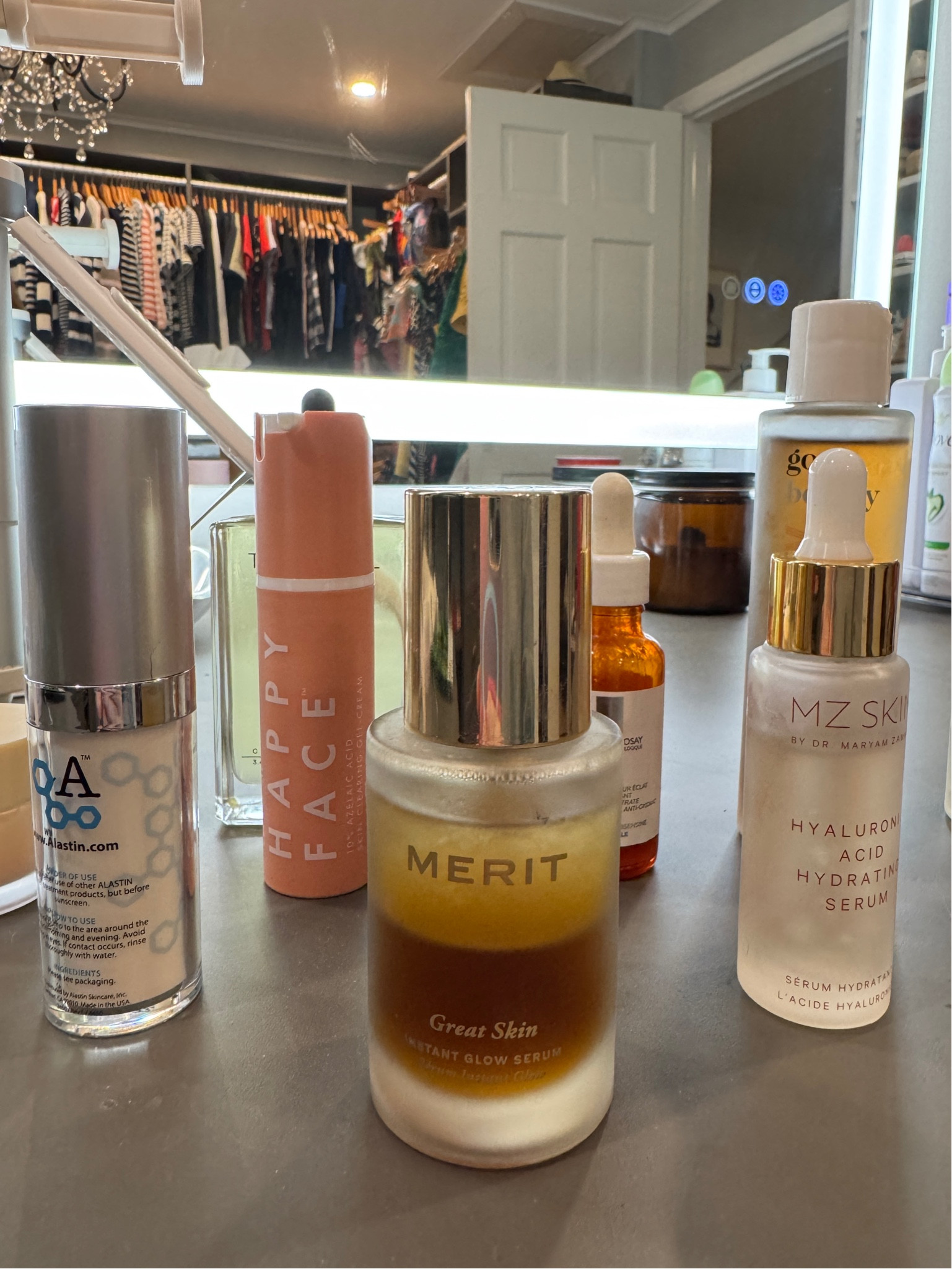 Everything I use on my skin. It takes a village!