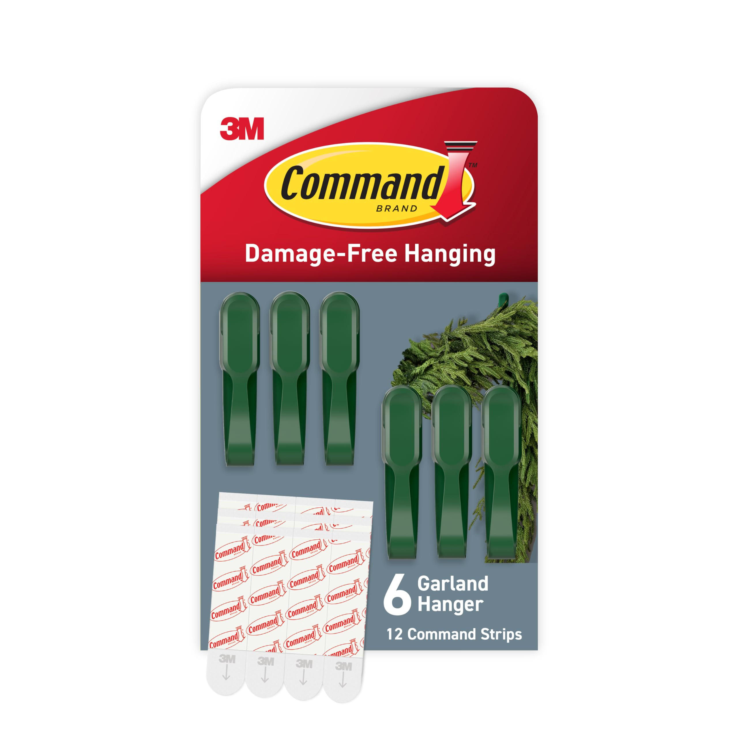 Command Garland Holder, Fireplace Mantle Garland Holder for Displaying Garlands, Wreaths, and Hol... | Amazon (US)