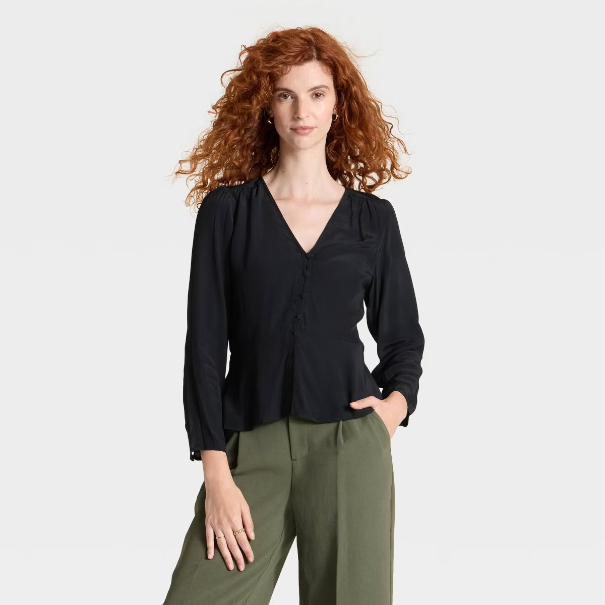 Women's Long Sleeve Button-Front Top - A New Day™ | Target