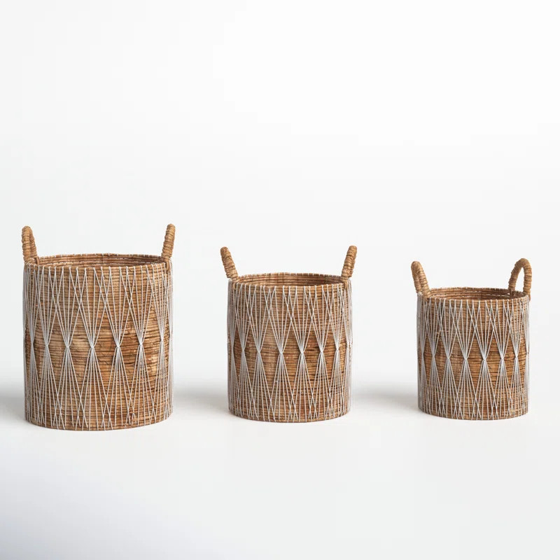 Banana Leaf 3 Piece Wicker Basket Set | Wayfair North America