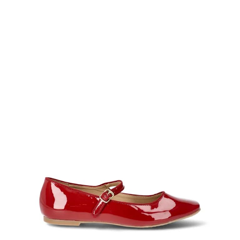 Time and Tru Women's Faux Leather Mary Jane Flats, Sizes 6-11 | Walmart (US)