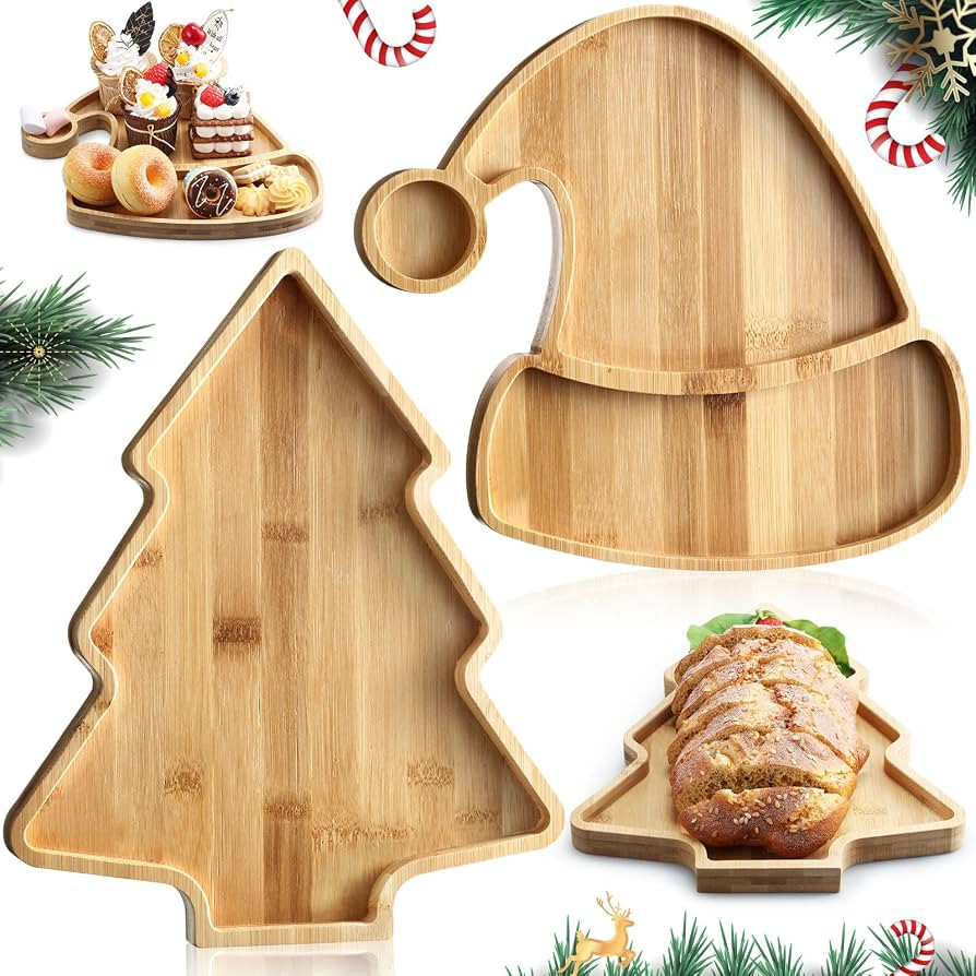Meanplan 2 Pcs Wooden Serving Tray and Platter Baseball Charcuterie Board Kitchen Plates Dishes S... | Amazon (US)