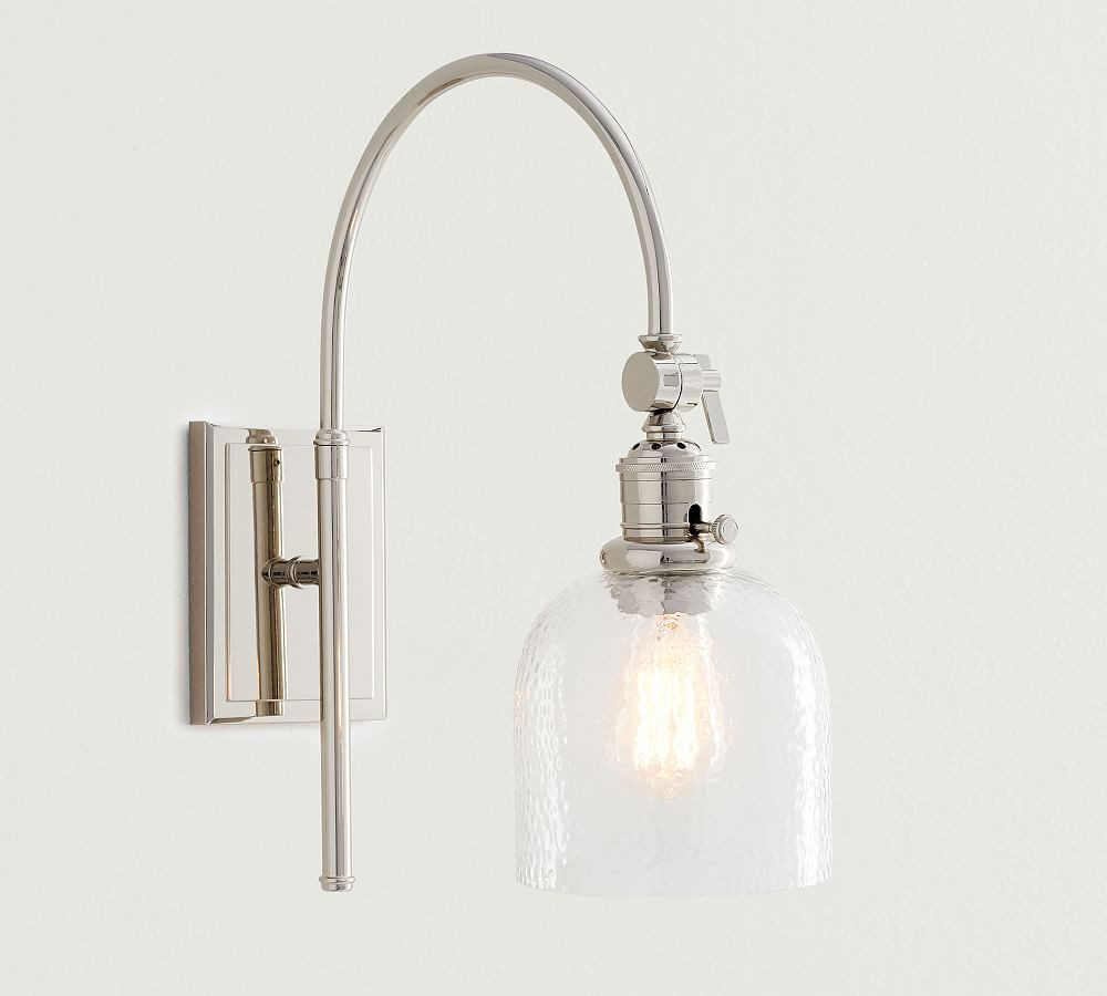 Textured Glass Arc Sconce | Pottery Barn (US)