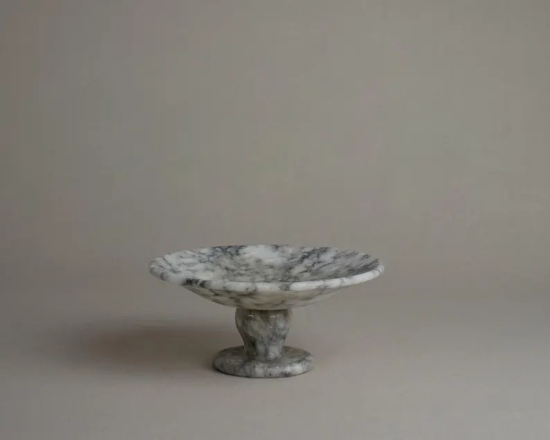 Vintage Marble Pedestal Bowl Decorative Marble Bowl for Tables, Kitchens, Etc - Etsy | Etsy (US)