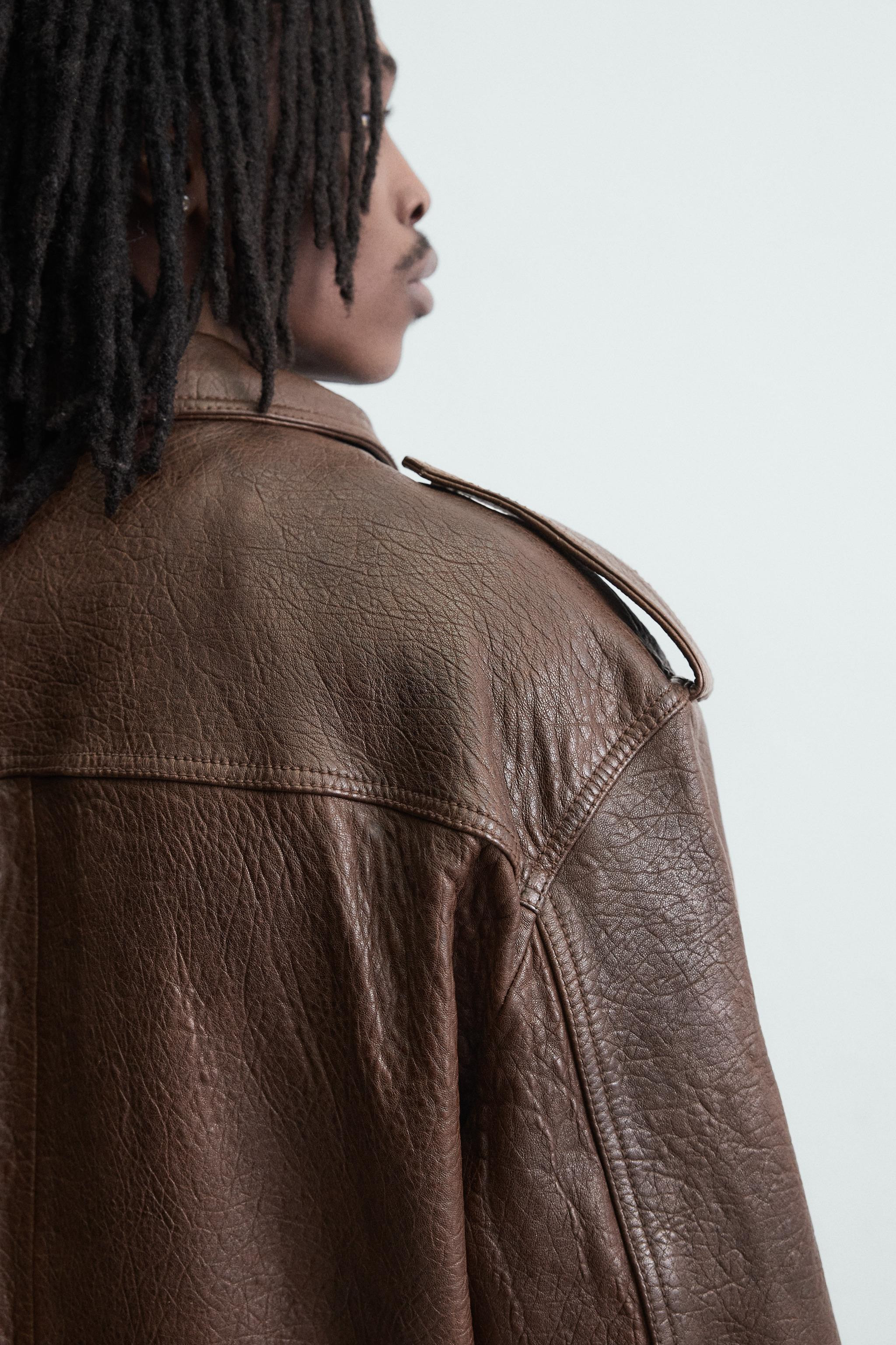 OVERSIZED LEATHER BIKER JACKET | Zara US