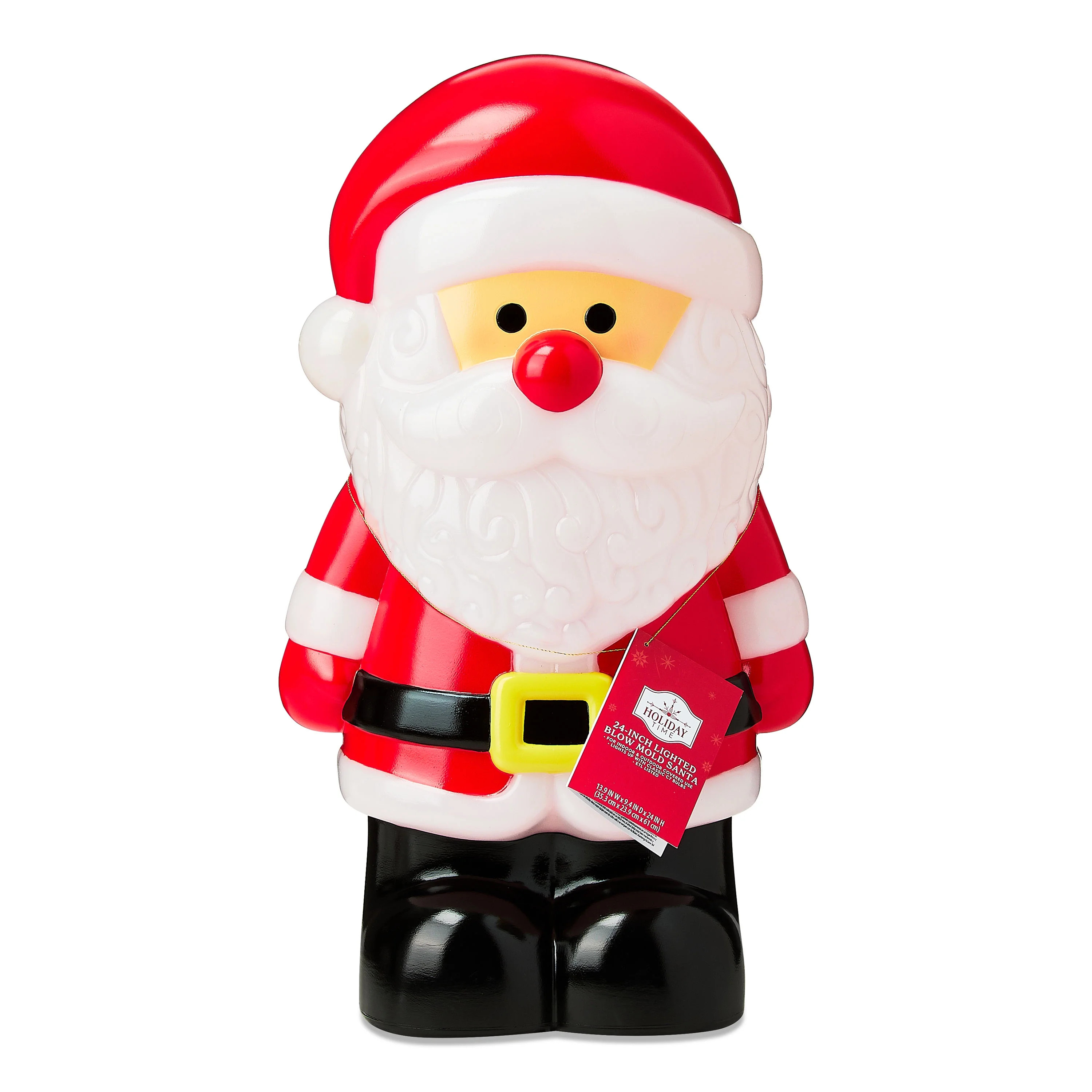 Lighted Blow Mold Santa Outdoor Christmas Decoration, Multicolor, 24", by Holiday Time | Walmart (US)