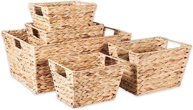 DII Hyacinth Collection Storage Baskets, Large Set, Assorted Sizes, Natural, 5 Piece | Amazon (US)
