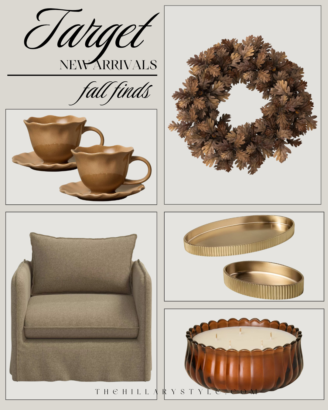 Target Fall Home Finds for a Warm, Elevated Home

Target’s newest fall home arrivals are bringing rich autumn color and cozy texture in the best way. Think warm brown tones, sculptural dinnerware, earthy fall wreaths, brass accents, oversized candles, and cozy upholstered furniture for an elevated seasonal refresh. These Target fall finds make it easy to get a warm, designer-inspired look without overspending.

#TargetHome #TargetFinds #TargetStyle #TargetNewArrivals #FallHomeDecor #FallDecor #FallDecorating #FallHome #CozyHome #AutumnDecor #DesignerInspired #AffordableHomeDecor #WarmNeutrals #EarthyHome #HomeDecor #HomeInspo #LTKFinds #PinterestHome #TheHillaryStyle 

 

#LTKHome #LTKSeasonal #LTKHome