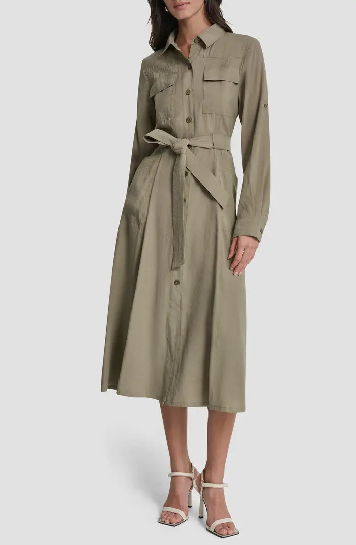 Fuji Long Sleeve Cargo Shirtdress | Nordstrom