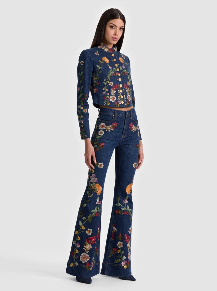 BEAUTIFUL EMBROIDERED JEAN | Alice + Olivia