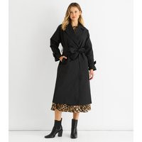 Women's Black Belted Trench Coat Gini London New Look | New Look (UK)