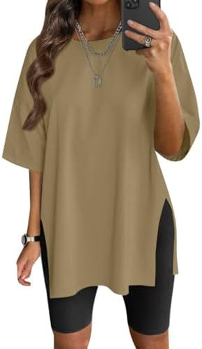 VNIRA Women’s Summer Casual Short Sleeve Oversize Workout T-Shirt Tee Tops | Amazon (US)