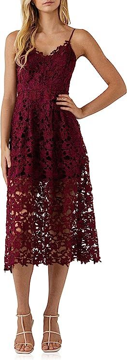endless rose Lace Cami Midi Dress | Amazon (US)